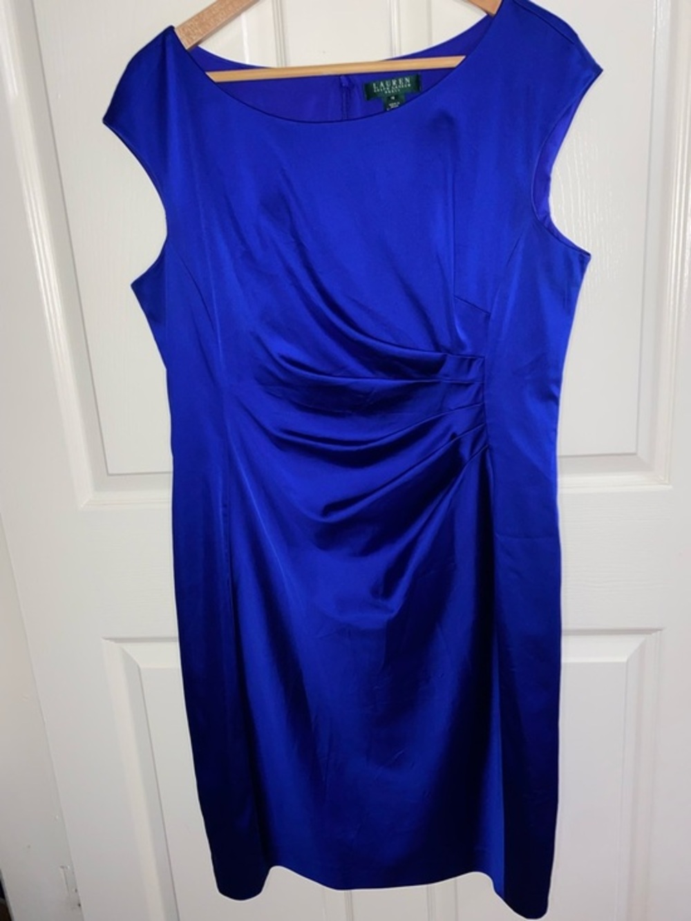Lauren Ralph Lauren Cobalt Blue Cap-Sleeve Midi Sheath Dress, Royal, Wedding